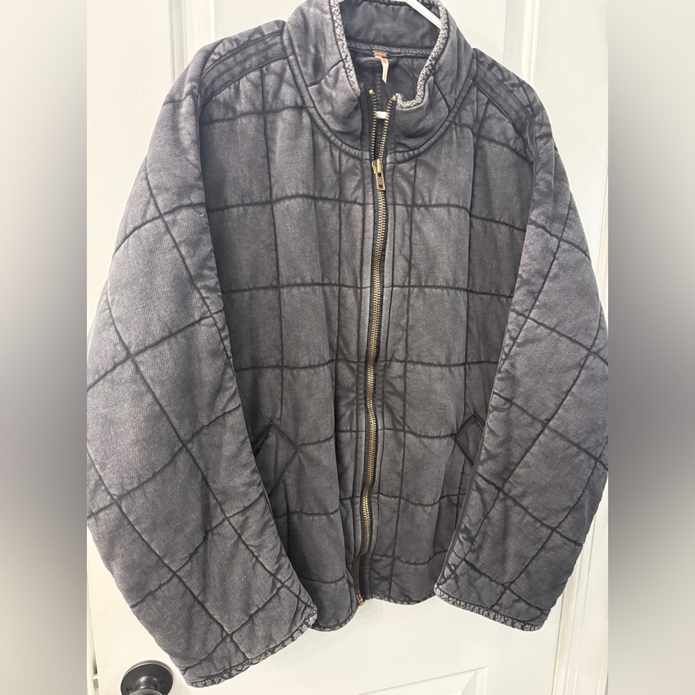 Free People Grey Dolman Quilted Jacket - Picture 2 of 7